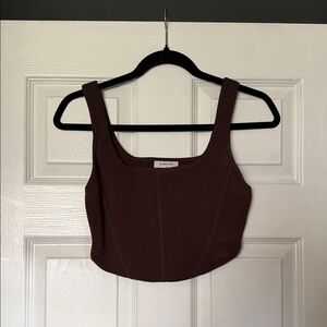 Babaton Chocolate Brown Crop Top